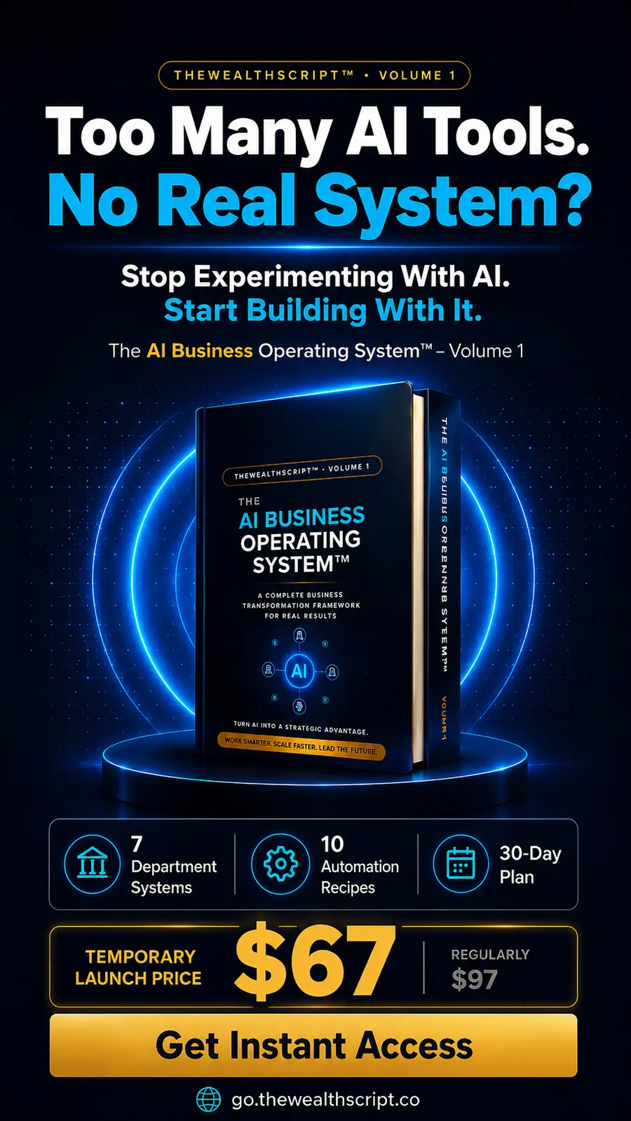 Promotional poster for The AI Business Operating System Volume 1