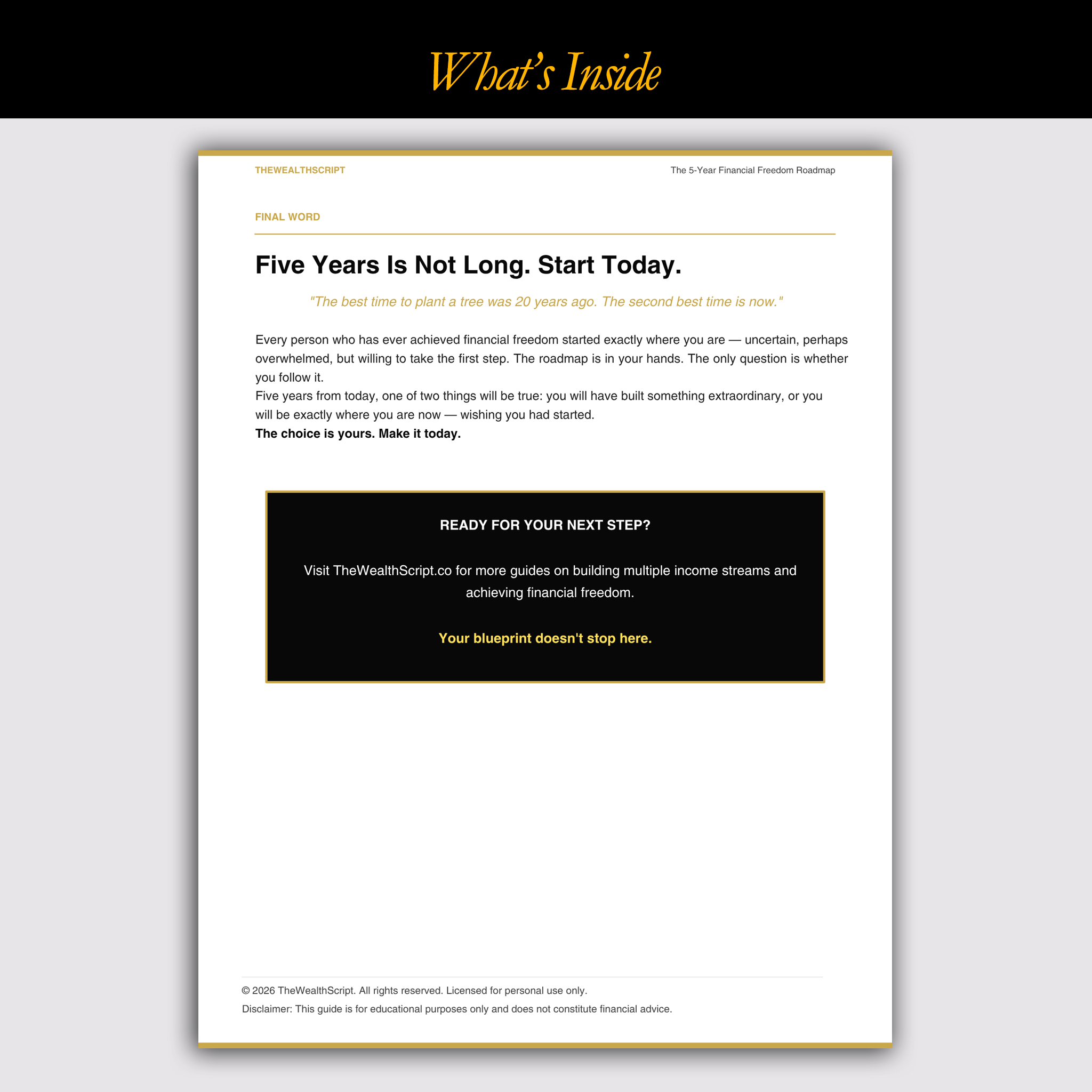 5 Year Financial Freedom Roadmap
